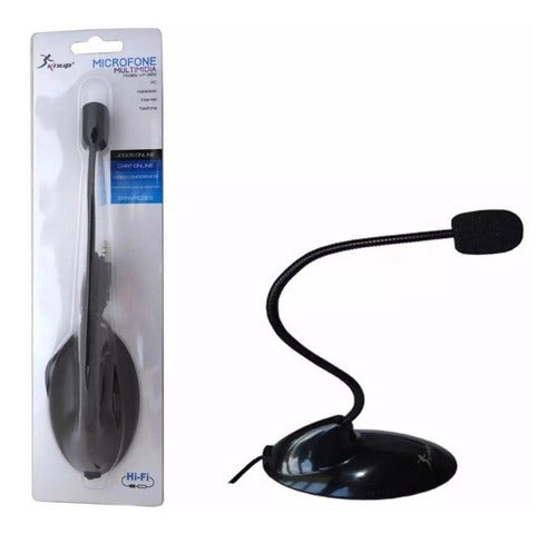 Microfone Multimídia Omnidirecional Knup P2 De Mesa Kp-903