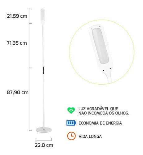 Luminária Led De Piso Com Coluna Flexível Controle Remoto