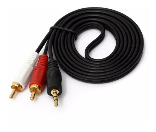 Cabo Auxiliar P2 3,5mm Macho P/ 2 Rca Macho Audio 5,0m