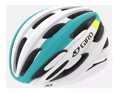 Capacete Ciclismo Giro Foray Branco/Azul/Amarelo Tamanho M