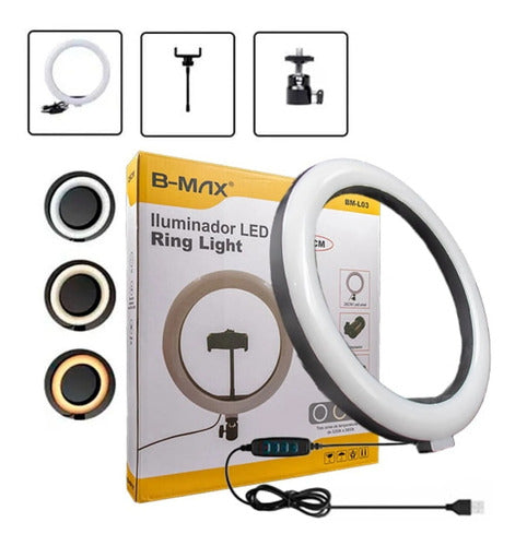 Iluminador Ring Light Led 10 PoLG 23cm B-max Bm-l03