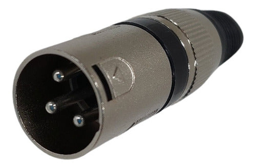 Conector Plug 3 Pinos Xlr Macho It Blue - Le-5593