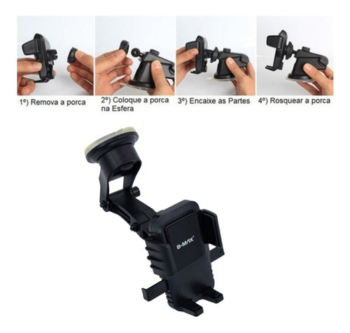 Suporte Celular Veicular Trava Automática Vidro Painel Carro