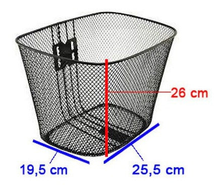 Cesta Cestinha Aramada Bicicleta Aro 26 Extra Grande Bike