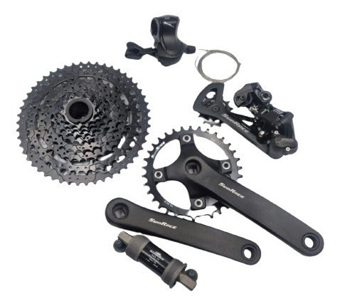 Kit Grupo Transmissão Sunrace Bike Dkm 1X9V Cassete 11/50