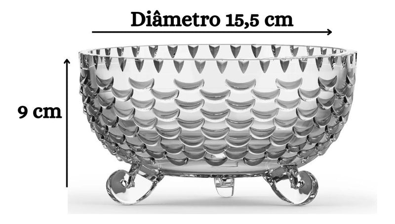 Bowl De Vidro Texturizado Com Capacidade P/ 770ml plasvale