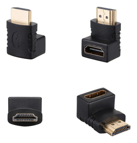 Conector Adaptador Plug Entrada E Saida Hdmi 90º Graus