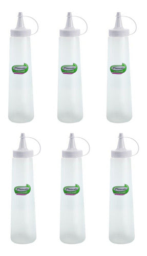 Kit 6 Bisnaga Ketchup Mostarda Molhos Grande 400ml Plasvale