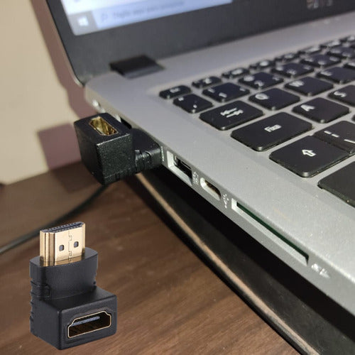 Conector Adaptador Plug Entrada E Saida Hdmi 90º Graus