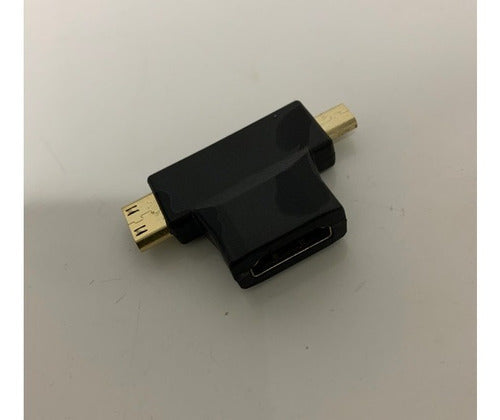 3 Em 1 Hdmi Fêmea P/ Mini Hdmi Macho E Micro Hdmi Macho