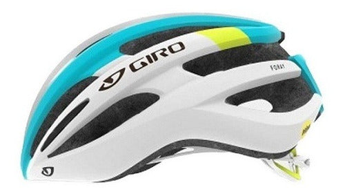 Capacete Ciclismo Giro Foray Mips Branco/Azul/Amarelo Tam. M