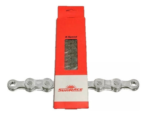 Corrente Sunrace 8V Cnm84 116 Elos Compatível Shimano Sram