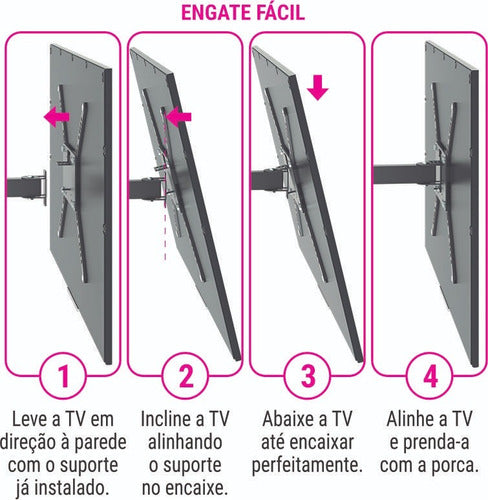 Suporte Articulado C/ Inclinação Para Tv De 19 A 56 Stpa50