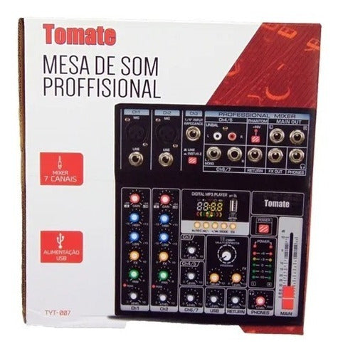 Mesa De Som Profissional 7 Canais Bluetooth Tomate Tyt-007