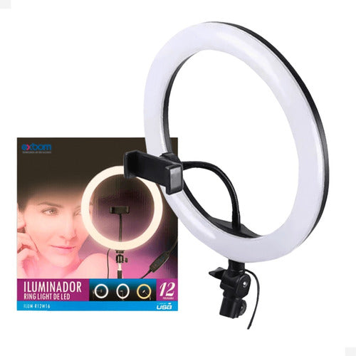 Iluminador Ringhlight Profissional 30cm 162 Leds Exbom Usb