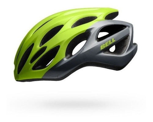 Capacete Ciclismo Bike Bell Draft Verde Neon E Cinza Chumbo