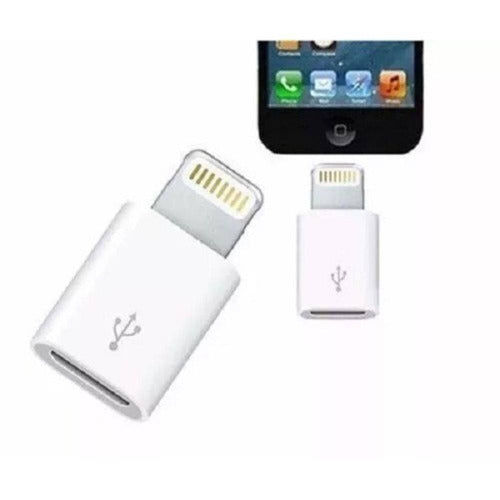 Adaptador iPhone 5/6/7/8/e/x Para Micro Usb V8