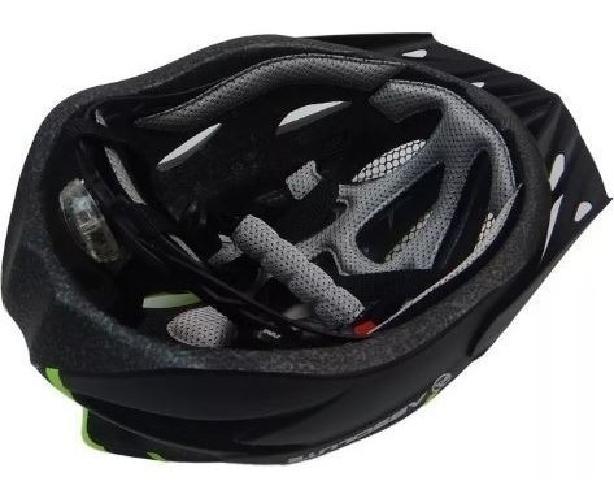 Capacete Ciclismo Led Absolute Bike Nero Preto/Verde G