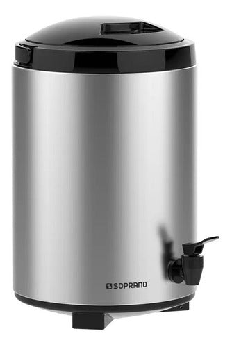 Botijão Térmico Inox 9,5 Litros Preto Soprano