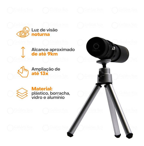 Telescópio Portátil Monocular Tripé Suporte Celular Le-2049