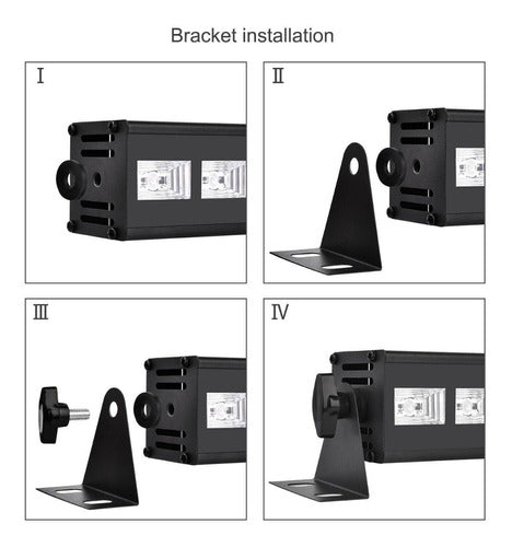 Refletor Ribalta Luz Negra Ultraviolet Barra 12 Led Lk-uv12