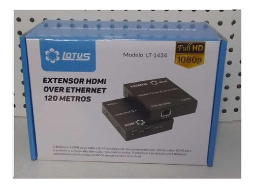 Extensor Hdmi Over Ethernet 120 Metros Lotus Lt-1434