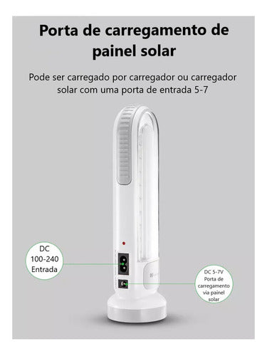 Lanterna Recarregável 1300mah Portátil Emergência Dp-7102b