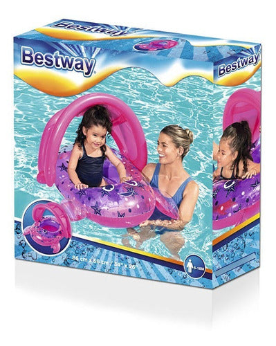 Boia Bote Infantil Fralda Carangueijo Bestway C/ Cobertura