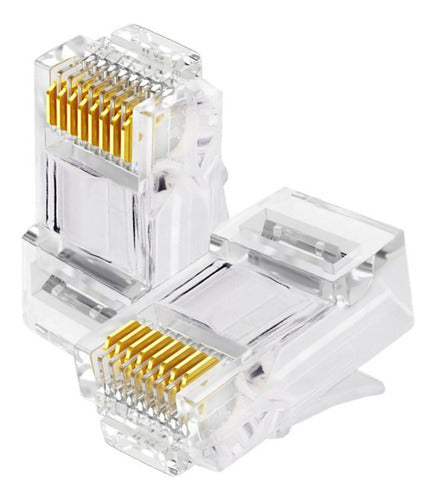 Conector Rj45 50 Unidades Cat5e - Banhado A Ouro Le-14