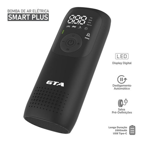 Bomba De Ar Portátil Automática Smart Plus 150 Psi Com Bater
