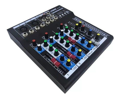 Mesa De Som 4 Canais Bluetooth Mixer Player Usb Le-708