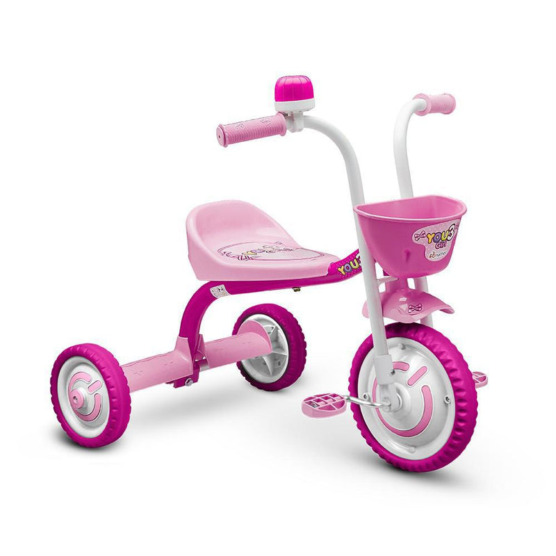 Triciclo Infantil De Alumínio Rosa Nathor You 3 Girl