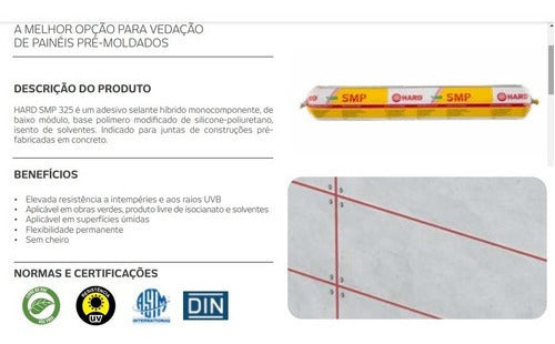 Selante Smp 325 Pré-moldado Sachê Cinza 900g Ref 4767