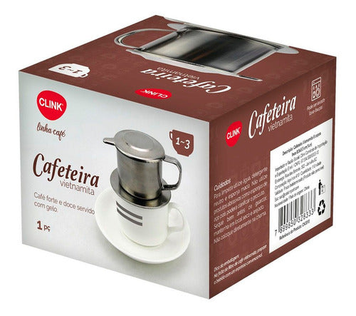 Cafeteira Café Vietnamita Clink 1 A 3 Copos Aço Inox