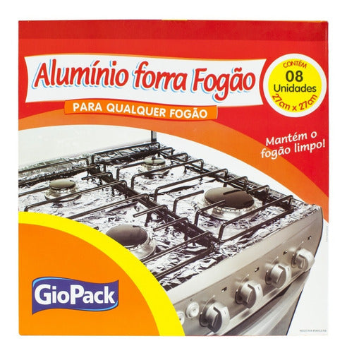 Aluminio Forrar Fogão Alumínio Boca Individual 08un 27x27cm