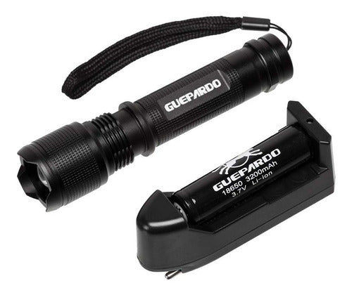 Lanterna Guepardo Attack Tática 140 Lumens Usa Bateria 130g