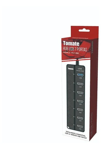 Hub Usb 7 Portas 2.0 E 3.0 Alta Velocidade Tomate Mst-002