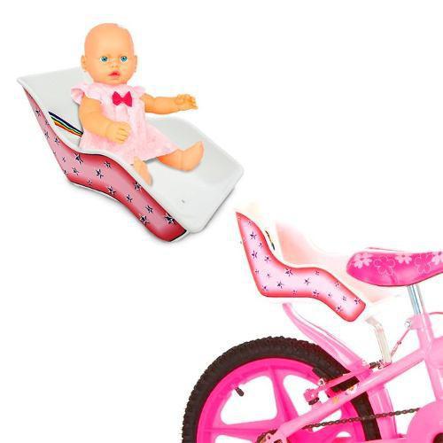 Cadeirinha Bike Para Boneca Branca E Rosa Para Bicicleta