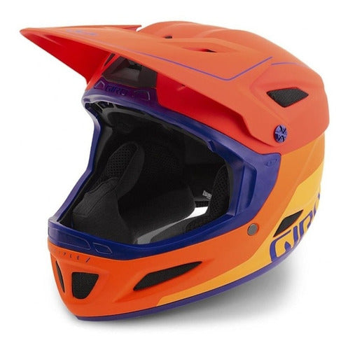 Capacete Ciclismo Giro Dh Disciple Vermelho/Laranja/Azul M