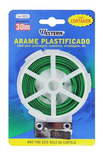 Arame Plastificado Carretel Verde 30m Cortador Western