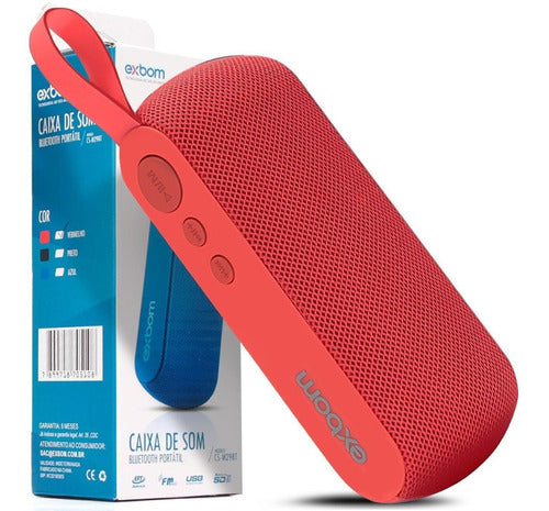 Caixa De Som Exbom Portátil Bluetooth Fm Sd Usb Mic P2