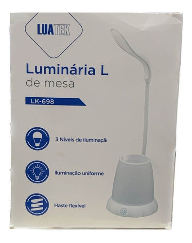 Luminária De Mesa Led Flexível Recarregavel Lk-698 Luatek