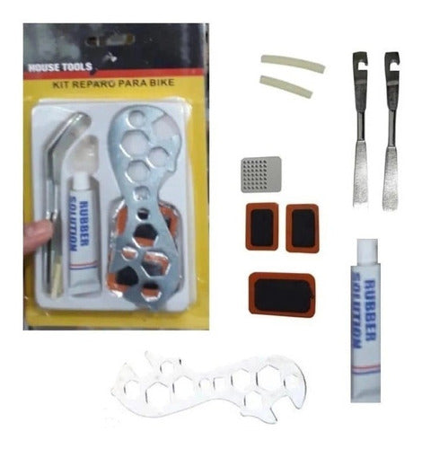 Kit Reparo Para Pneu De Bicicleta Bike 9 Itens House Tools