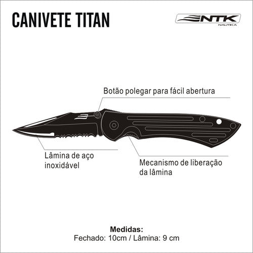 Canivete Ntk Titan Pesca Caça Trilha Camping Aventura Inox