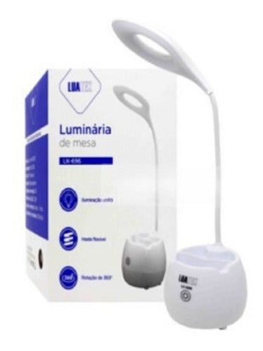 Luminária Led De Mesa Articulada Recarregavel Lk-696 Luatek