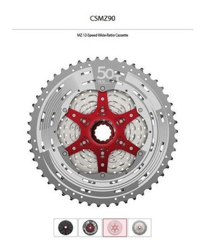 Cassete Sunrace 12v Mz90 11x50d P/ Eagle Gx Sram Shimano