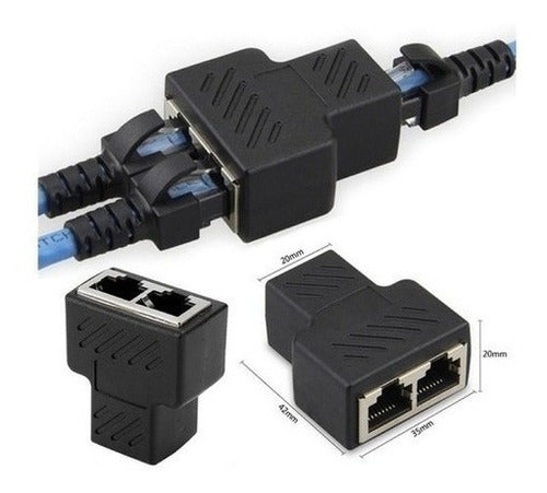 Duplicador Conector Extensor Rj45 Splitter Plug T Le-5515