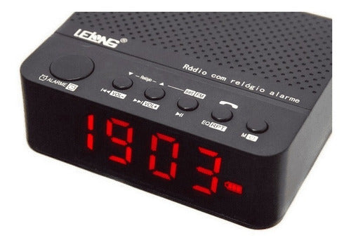 Radio Relógio Despertador Digital Alarme Bluetooth Fm Le-674