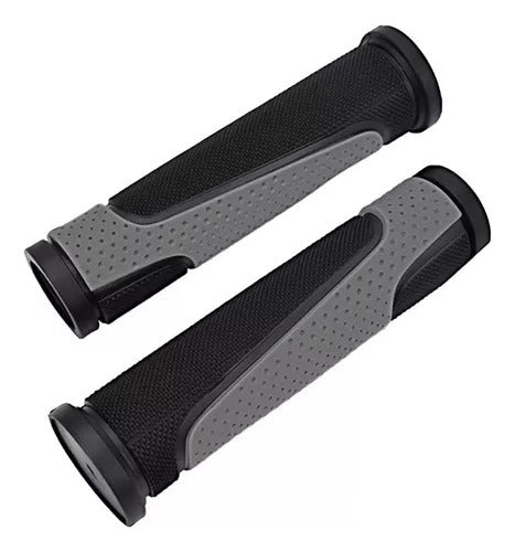 Manopla De Bicicleta Borracha Preto / Cinza 125mm Gta Mtb