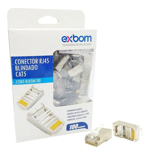 Conector Rj45 Blindado Macho Cat6/cat5e De Rede Rj45m100